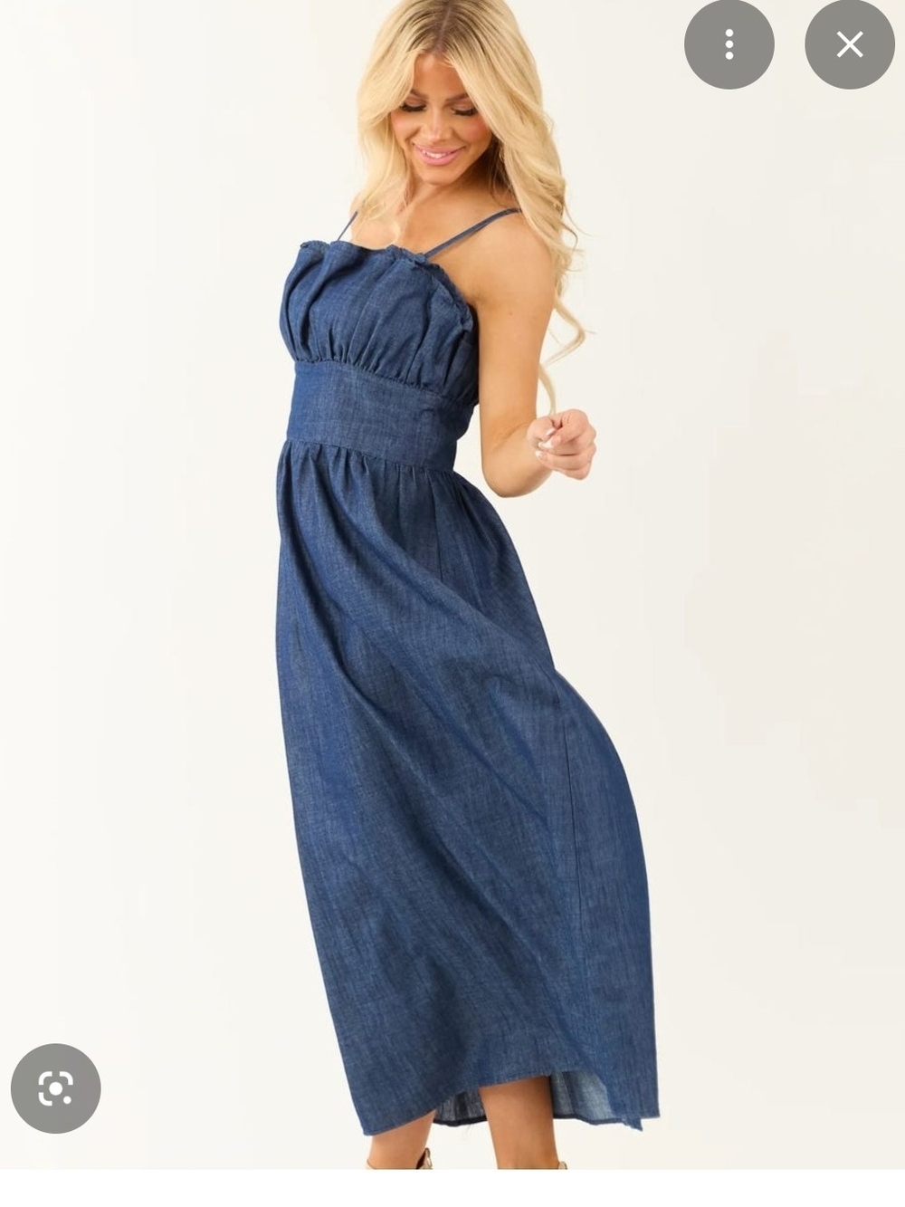 Gilli Denim Bustier Midi Dress Blue Midi Dress